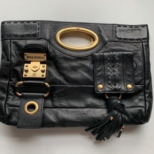 Juicy Couture Bag Clutch Black Leather